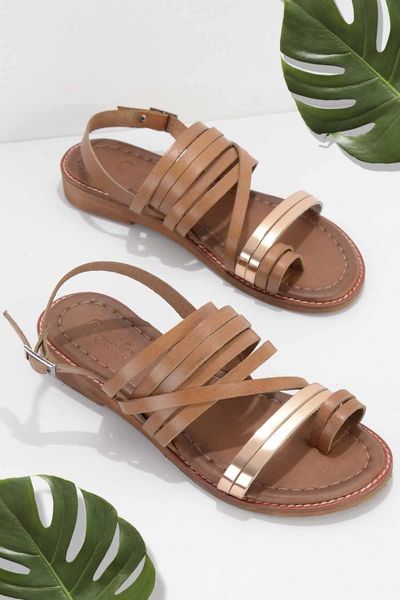 

sandals tan genuine leather female k05684701003, Black