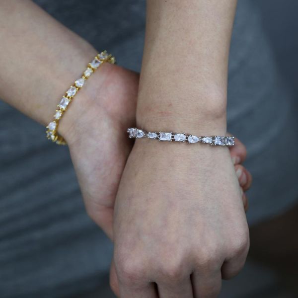 

link, chain luxury design cz bracelet for women wedding full 5a cubic zircon crystal dubai bridal bracelets party jewelry, Black