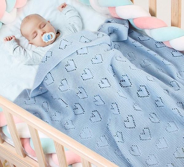 Baby Booket Love Haert Haert Pay Out Soogan Простые вязаные одеяла Спящие постельные принадлежности Утешители кондиционеров Утешители WMQ1334