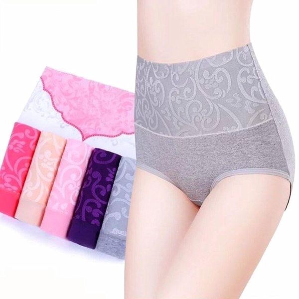 

women soft comfortable cotton briefs high waist panties underwear quality plus size l-xxxl women's, Black;pink