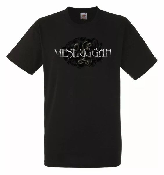 

meshuggah logo black mens t-shirt men rock band tee shirt, White;black