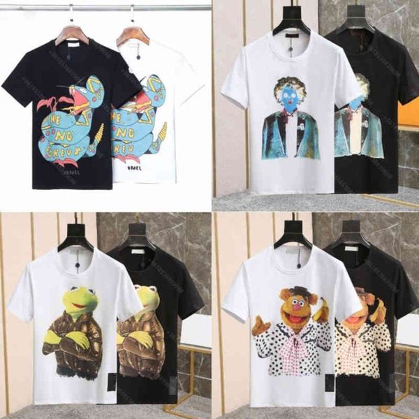 

latest design men t shirt 100% cotton for spring and autumn short sleeve tee mens women lovers italy luxury brand fashion hd printing pullov, Black;brown