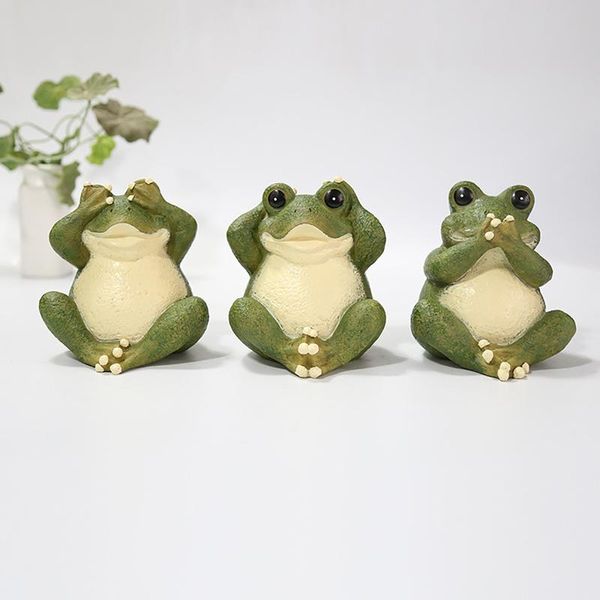 

resin don't look lotus frog figurine animal vehicle decoration miniature garden accessories home ornament #t1g decorations