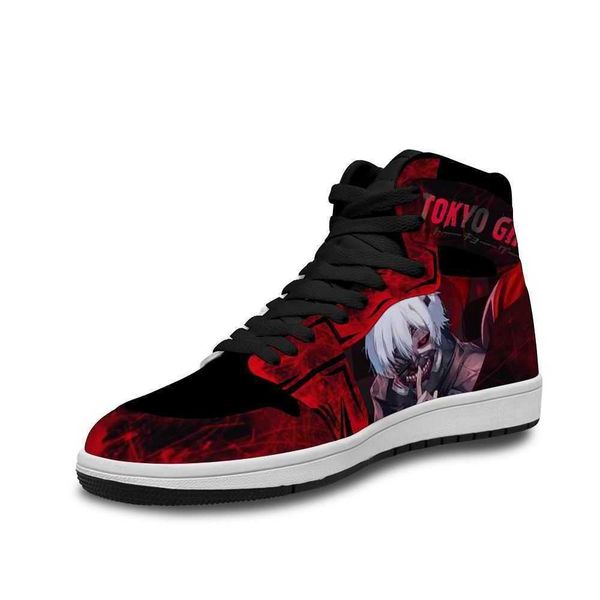 

2021 tokyo ghoul leather basketball shoes korean style for soft running trainers