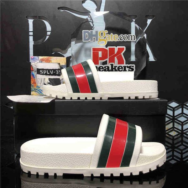 

men women rubber slipper designer sandals shoes slide summer beach outdoor mens cool slippers fashion wide flat flip flops with zlh, Black