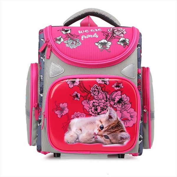 

orthopedic school for girls cartoon bag cat 3d folded backpacks boys waterproof children kids mochila escolar