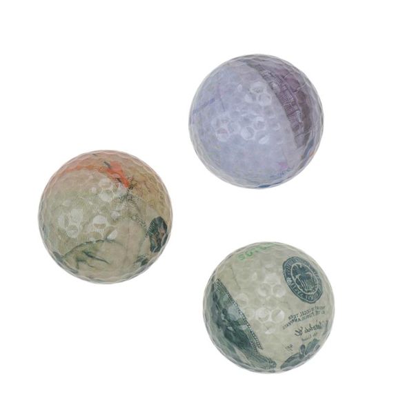 

golf balls 3pcs currency pattern simulation rubber training sports practice