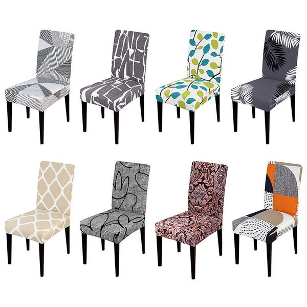 

chair covers 1 piece of printed cover, size m removable and washable elastic for family gatherings els
