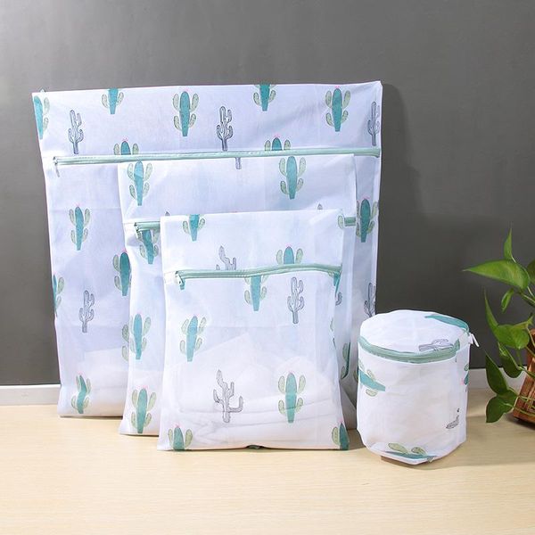 

durable laundry mesh clothes washing bags cactus bra underwear travel storage