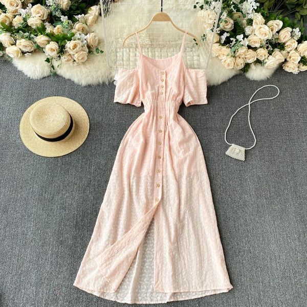 Summer Women Sexy Spaghetti Strap Off Shoulder Long Dress Casual Ladies Monopetto Holiday Beach 210423