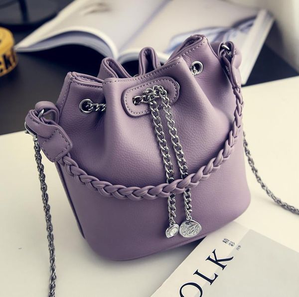 

pu women's bag chain with bucket 2021 summer korean synchronous fashion cross body