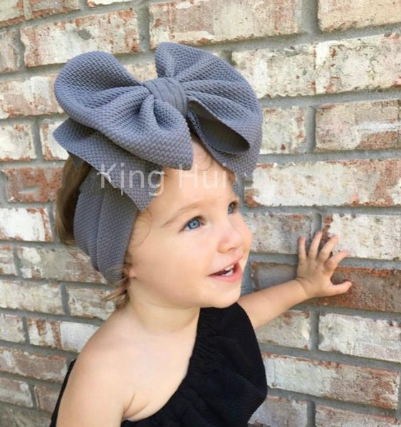 

baby headwrap turban headband girl headbands big bow knot bandeau fille hair accessories diademas para, Slivery;white