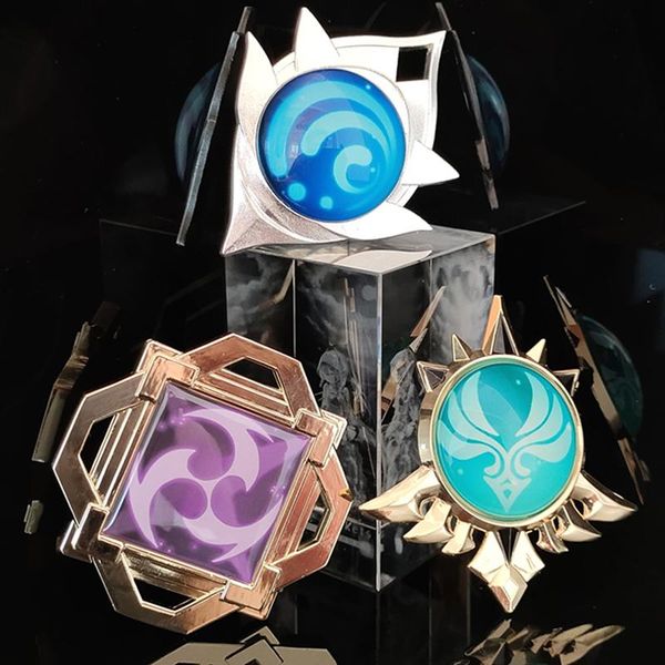 

keychains anime genshin impact trinket mondstadt liyue harbor eyes of god key chains accessories bag pendant s, Silver