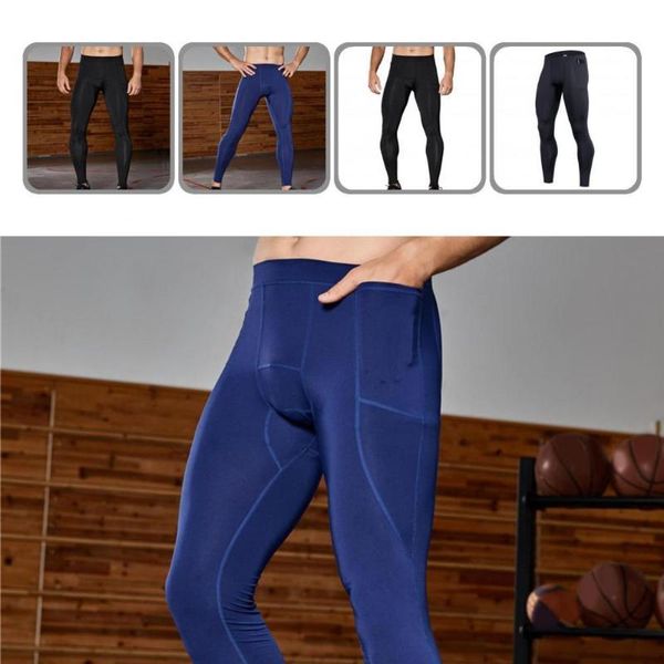 

men's pants high elastic bottoms stretchy pockets men fitness male clothing, Black