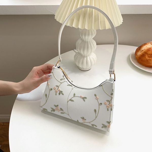 

hbp hobo bag summer lace floral stitching shoulder purses for women 2021 soft pu leather underarm bags beach travel handbag girls small tote