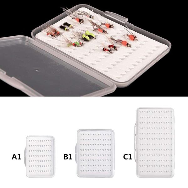

fishing accessories ultra-thin case transparent dry flies box lightweight lure hook storage plastic