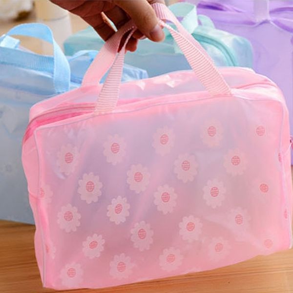 

yIf creative home floral transparent waterproof cosmetic washing bath storage bags bath products storage bag