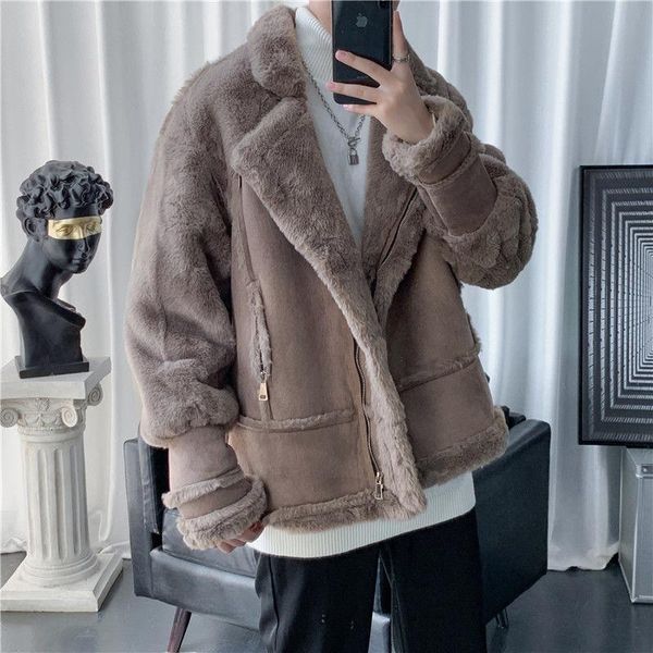 

men's down & parkas winter thick jacket parka warm fashion casual short coat men streetwear korean cotton fur mens clothes s-3xl, Black