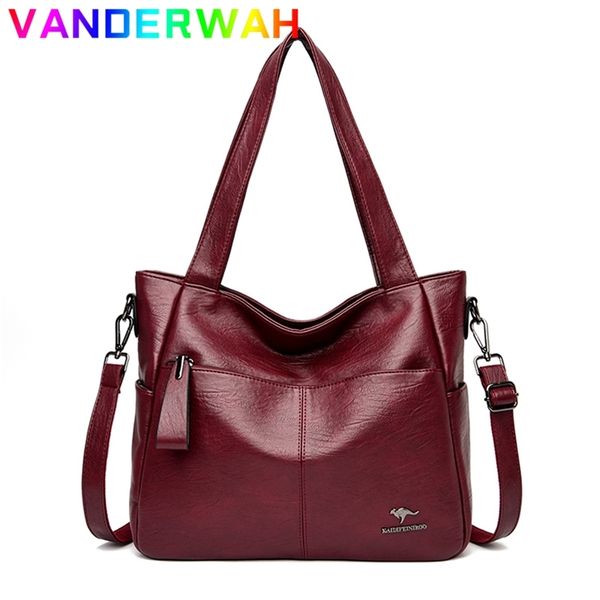 

quality women's leather handle bags female shoulder sac tote shopper bag bolsa feminina luxury designer handbags for woman 211025