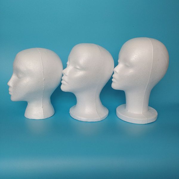 

wigs, foam heads, fake window displays, props, wig hats, abstract white heads., Black