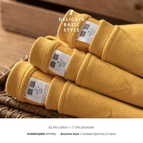 

autumn winter 2021 new long sleeved hoodless round neck pullover solid color men's and women's sweater printed embroidery, Black