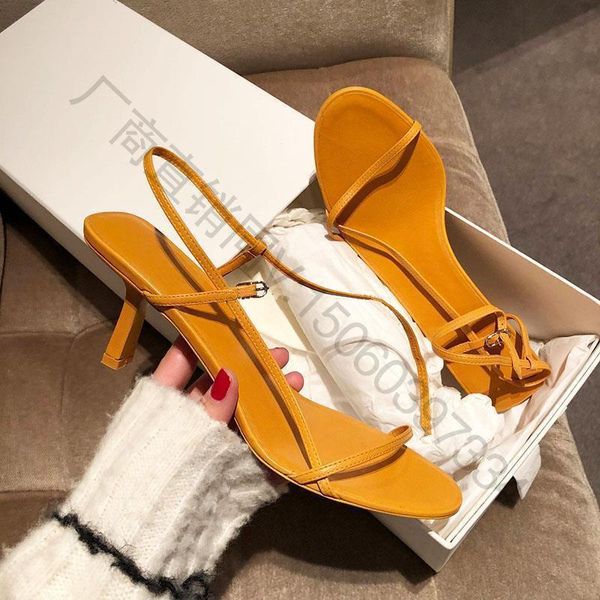 

dress shoes front rear strap high solid summer sandals for women thin heels ankle concise elegant beach, Black