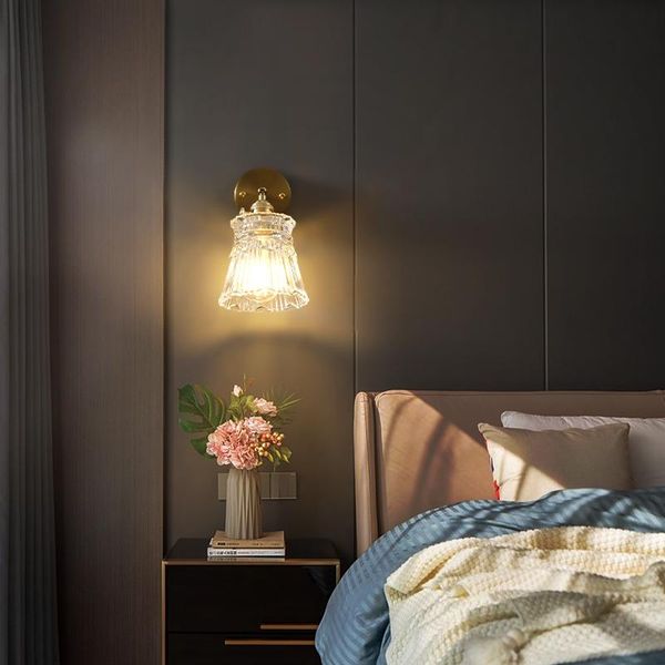 

wall lamps nordic style crystal lamp vintage retro bedside living room art decor home lighting sconces decoration golden