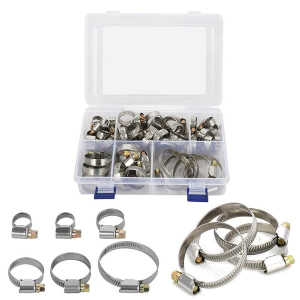 

watering equipments 60pcs pipe clips hose clamps stainless steel car fuel cinch clamp rings for sealing kinds