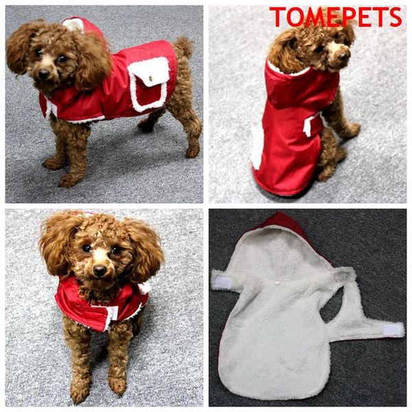 

dog apparel tomepets pet clothing small waterproof snowproof winter coat jacket in red colour with hoodie