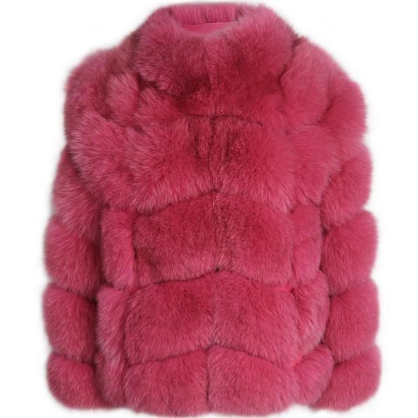 

women's fur & faux real ladies' natural women jacket quality coat, Black