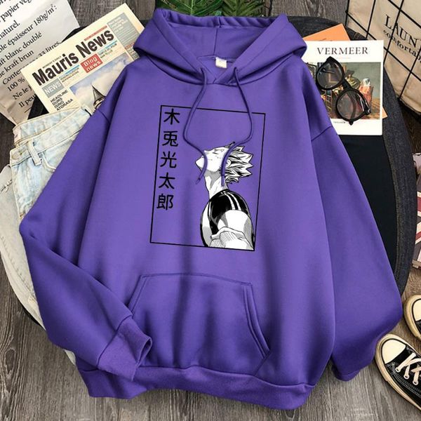 

men's hoodies & sweatshirts bokuto koutarou haikyuu man pocket casual fleece hooded clothes vintage cartoons hoody hip hop, Black