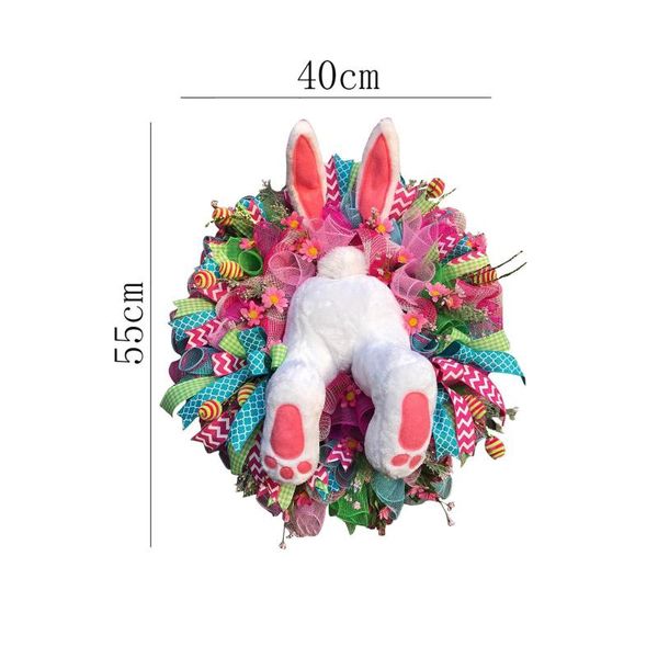 

easter thief buwreath with ears cartoon shape cute decoration ornaments wedding party decor wreath decorative flowers & wreaths