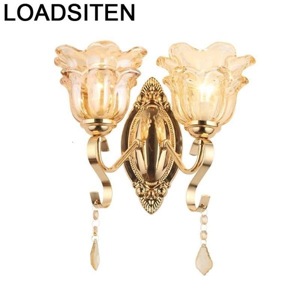 

pared loft decor sconce tete de lit vintage lamp lampara wandlampen wandlamp for home crystal luminaire wall bedroom light