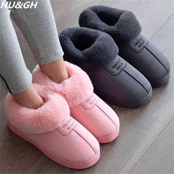 

winter warm soft women's fashion and indoor plush slippers australian u style cotton shoes size 35-45 210805, Black