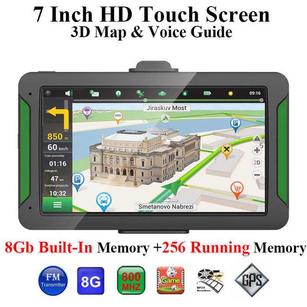 

s7 car gps navigator 7 inch 8gb portable touch screen car gps navigation auto fm bluetooth transmitter europe north american map new arrive