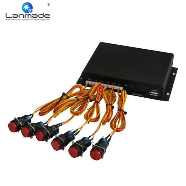 

smart home control mpc1005-6 factory outlet 6 led push button function changeable hd multimedia video loop player 5.1 audio dec