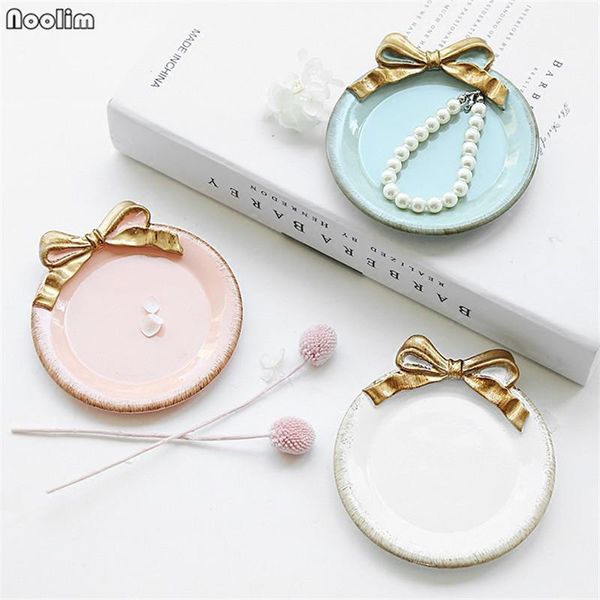 

kitchen storage & organization noolim european vintage bow resin jewelry plate small retro necklace ring tray tabledecoration