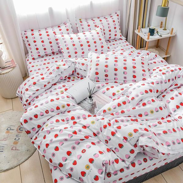 

bedding sets cute style for hometextile quality quilt cover pillowcase pink strawberry sheet set gorgeous romantic oceania