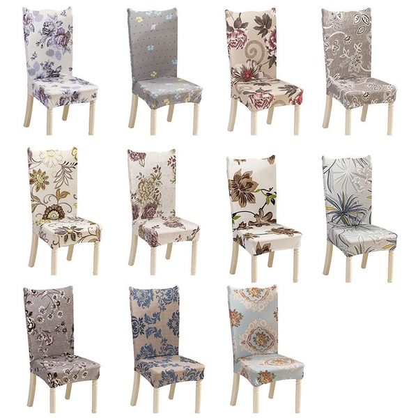 

chair covers floral pattern universal spandex stretch dining seat parson slipcovers home decor chc001