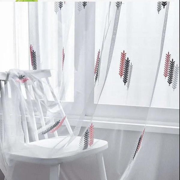 

curtain & drapes modern embroidery wheat ears white window tulle curtains for living room bedroom kitchen customizable