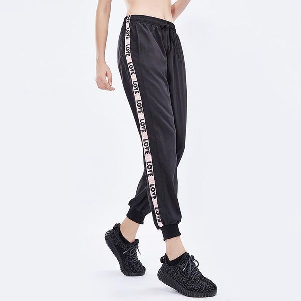 

women's pants & capris sports for women in 2021: loose air-breathing leisure slim lady fitness running closing legging, Black;white