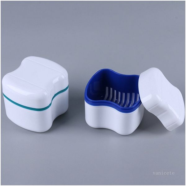 Dentes Caixas de Armazenamento Dentadura Retenção Invisalign Banho com Cesta Dental Falso 2 Cores Organização Home T2I52182