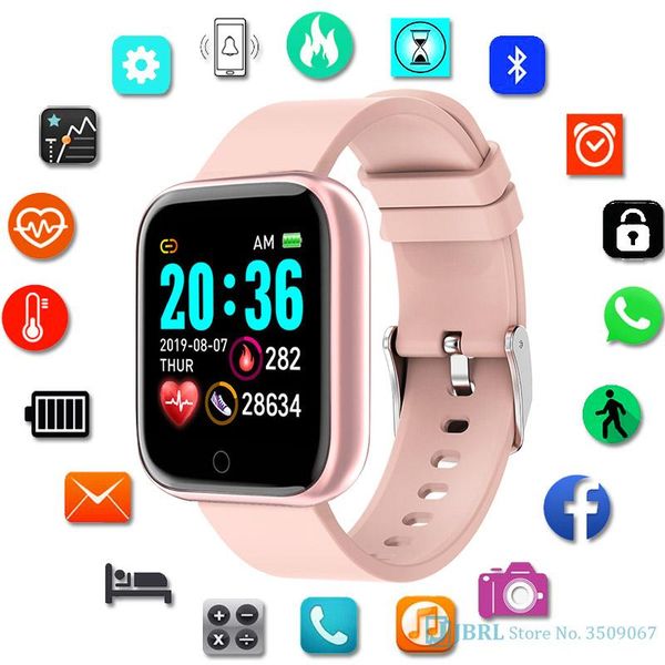 

watch bands smart horloge kids kinderen smartwatch voor meisjes jongens elektronische klok studenten kind sport smart-horloge aged, Black;brown