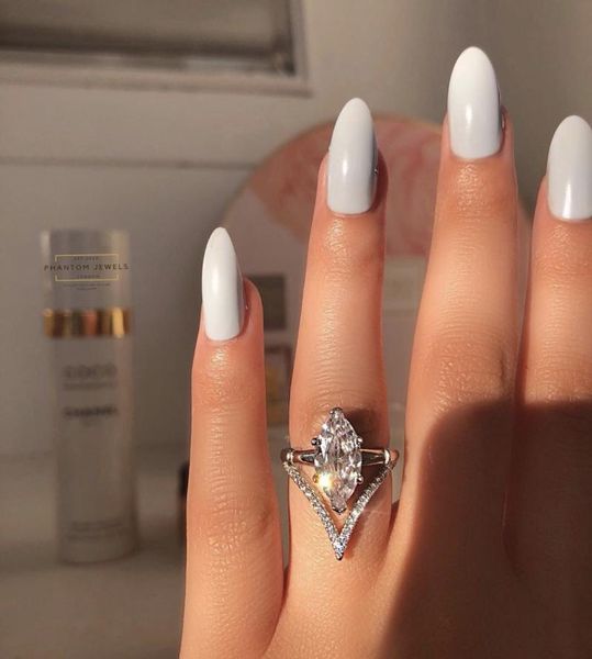

wedding rings luxury big oval shape stone ring for women, Slivery;golden