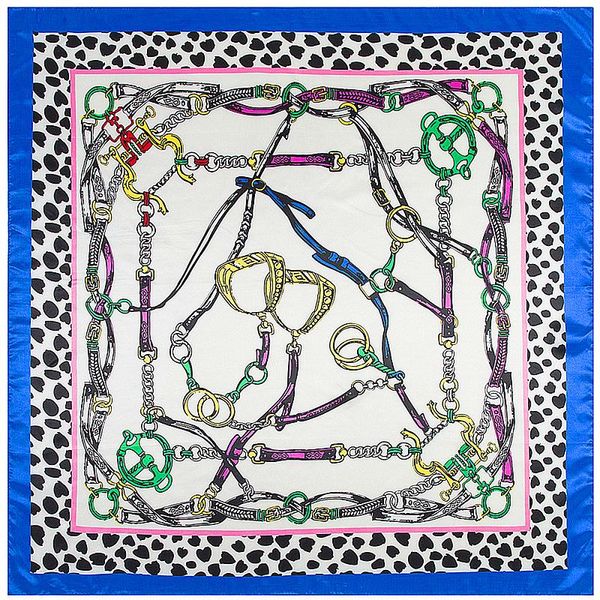 

scarves 90cm * scarf leopard chain of women's professional towel, Blue;gray