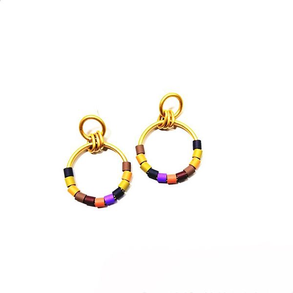 

dangle chandelier des boucles d'oreilles s925 silver needle european and american design rainbow macarons earrings female jewelry