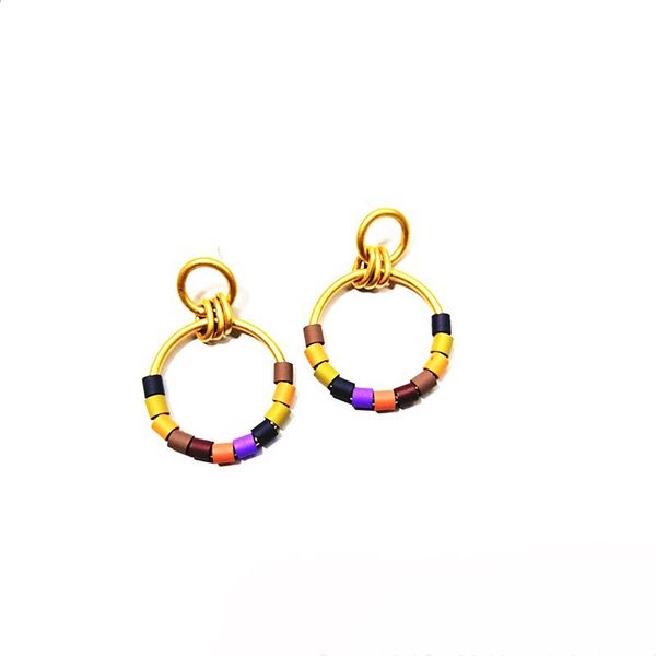 Lampadario pendente des boucles d'oreilles S925 Ago in argento Design europeo e americano Arcobaleno Macarons Orecchini Gioielli femminili