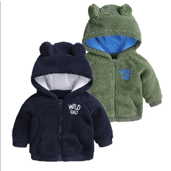 Baby Fleece Mantel Neugeborene Mädchen Kaninchen Kapuzenjacke Winter Reißverschluss Overalls Schneeanzug Jungen Bär Hoodies Cardigan Pullover 210413