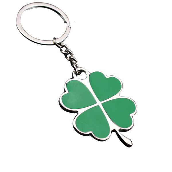 

metal lucky clover key chain pendant creative gift, Black