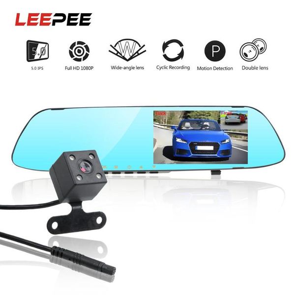 

driving recorder video car dvr dash camera ips screen night vision dual channel rearview mirror reversing image dvrs